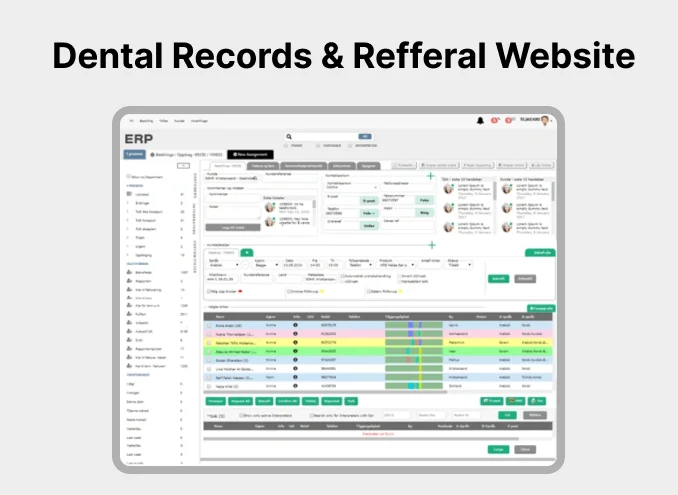 Dental Records & Refferal Website