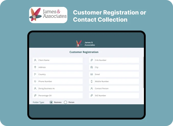 Customer Registration or Contact Collection APP