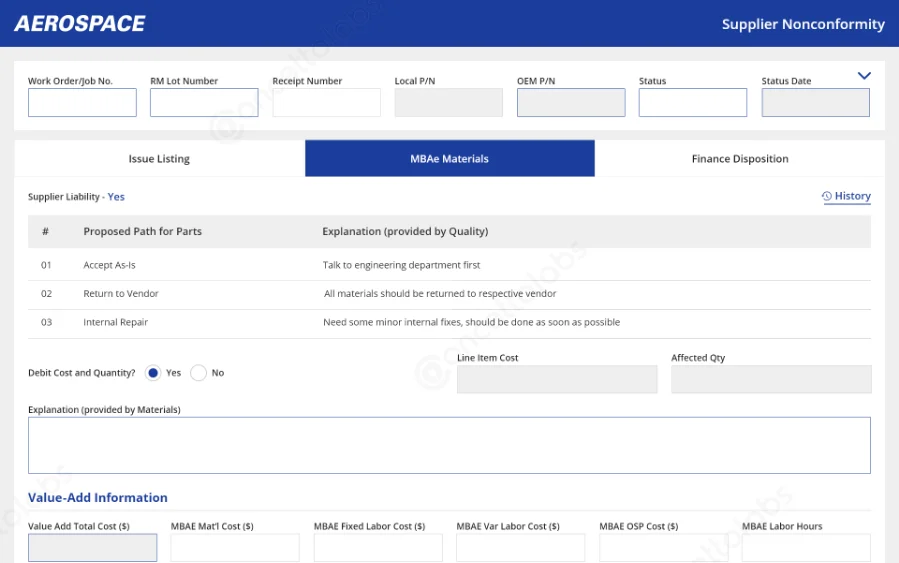 Aeronautical Parts Quality Inspection Tool