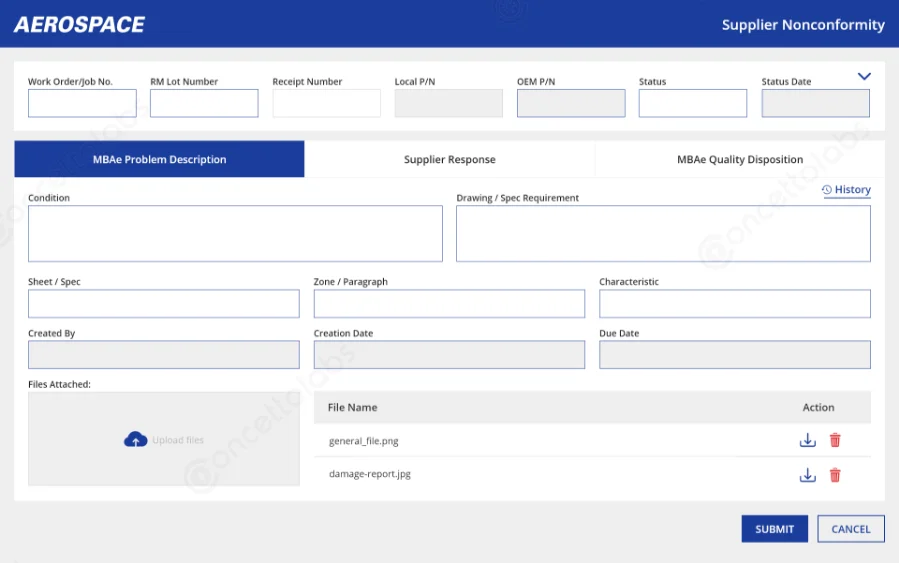 Aeronautical Parts Quality Inspection Tool