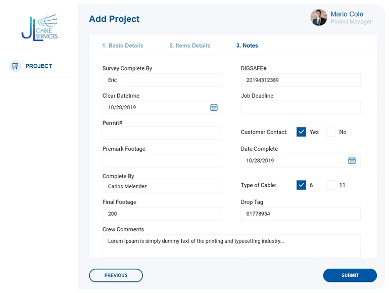 Cable Surveying and Intallation PowerApps