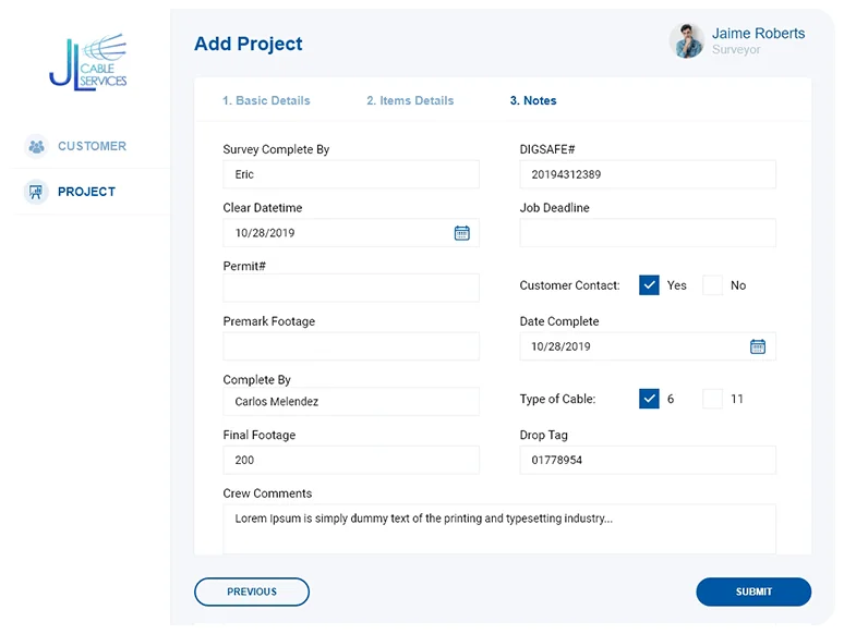 Cable Surveying and Intallation PowerApps