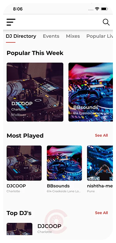 LIVE DJ Concerts App Development