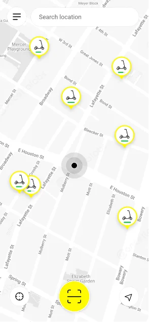 Map to View Nearby Scooters